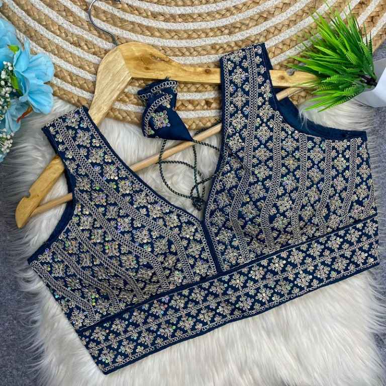 HEAVY SILK EMBROIDERY SEQUENCE WORK DESIGNER BLOUSE