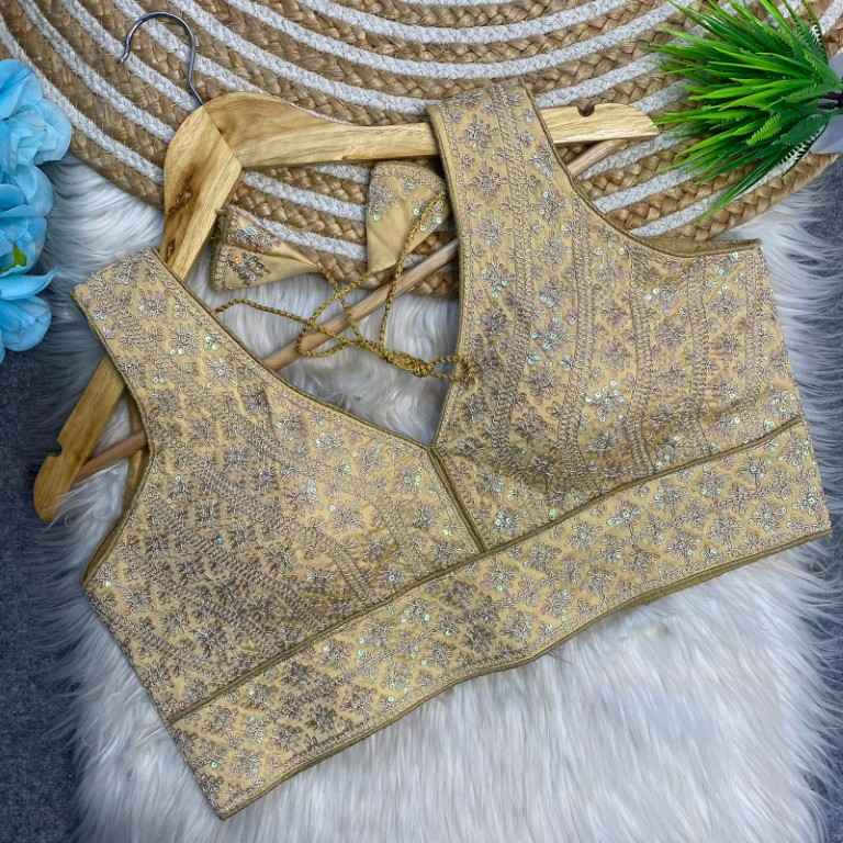 HEAVY SILK EMBROIDERY SEQUENCE WORK DESIGNER BLOUSE