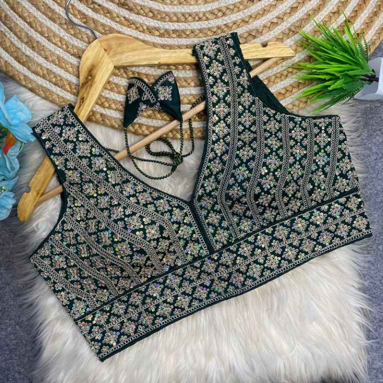 HEAVY SILK EMBROIDERY SEQUENCE WORK DESIGNER BLOUSE