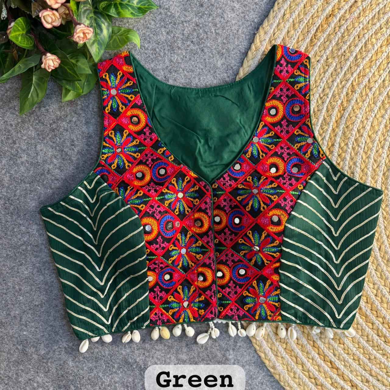 HEAVY SILK KUTCHI GOTAPATTI WORK NAVRATRI SPECIAL BLOUSE 