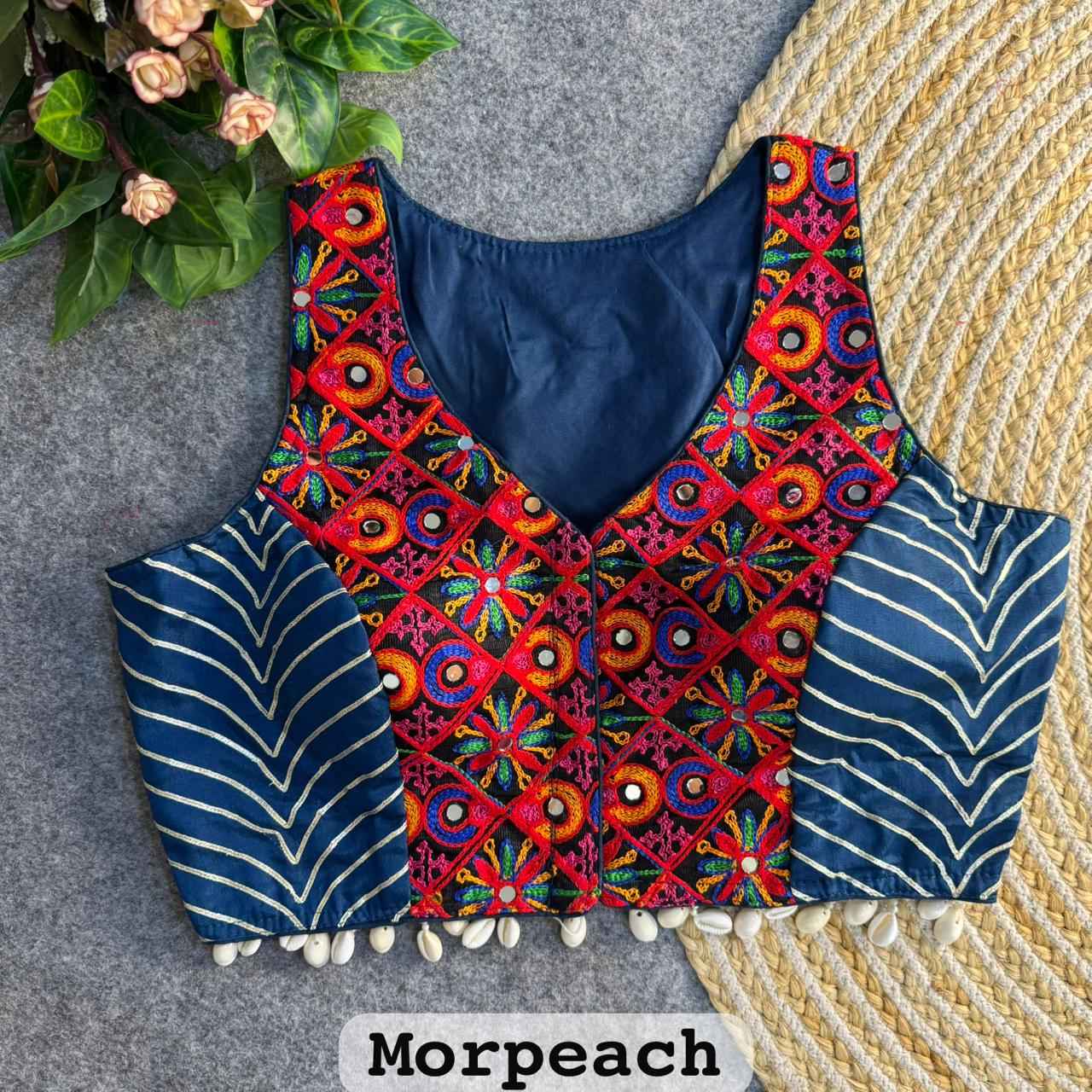 HEAVY SILK KUTCHI GOTAPATTI WORK NAVRATRI SPECIAL BLOUSE 