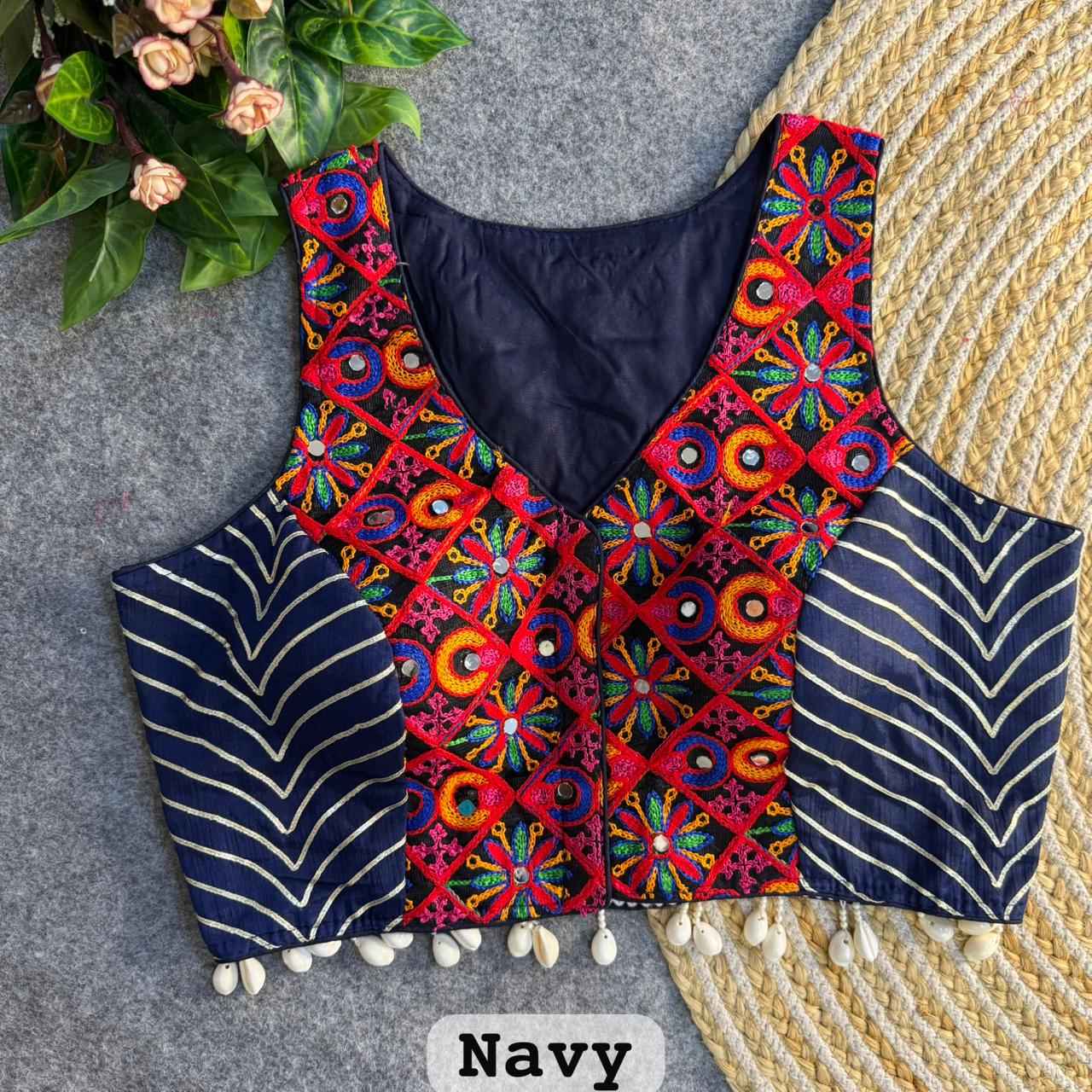 HEAVY SILK KUTCHI GOTAPATTI WORK NAVRATRI SPECIAL BLOUSE 