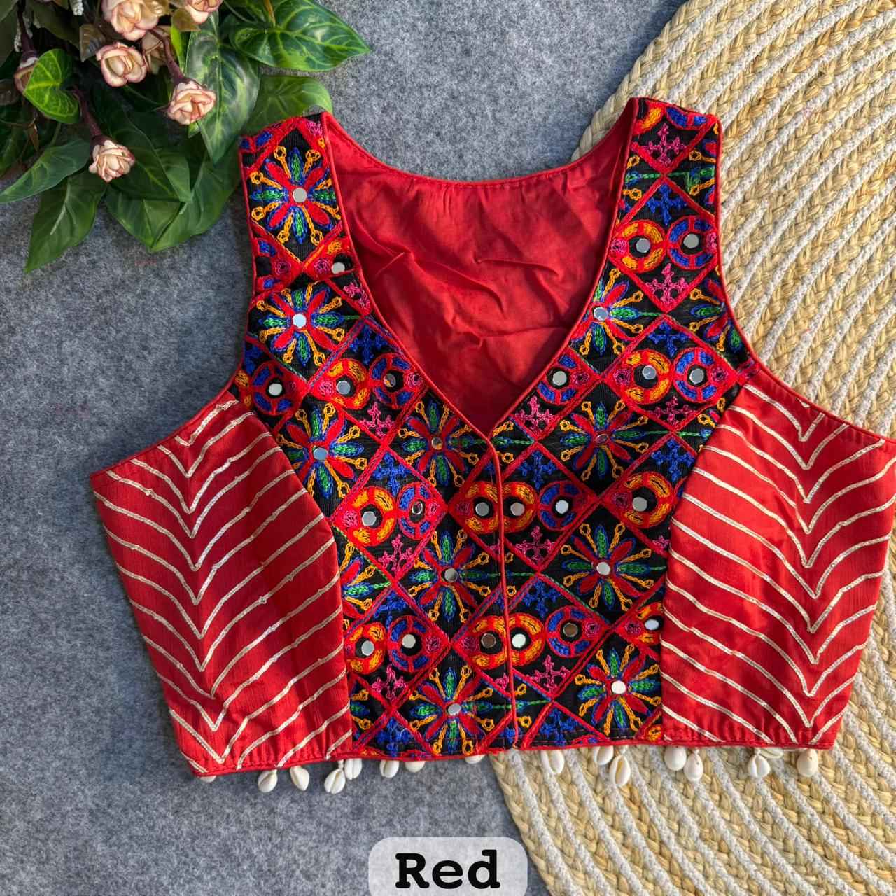HEAVY SILK KUTCHI GOTAPATTI WORK NAVRATRI SPECIAL BLOUSE 