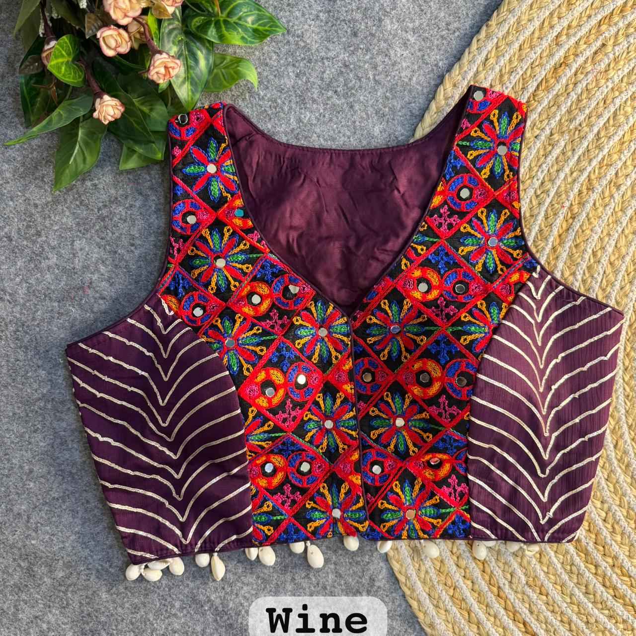 HEAVY SILK KUTCHI GOTAPATTI WORK NAVRATRI SPECIAL BLOUSE 