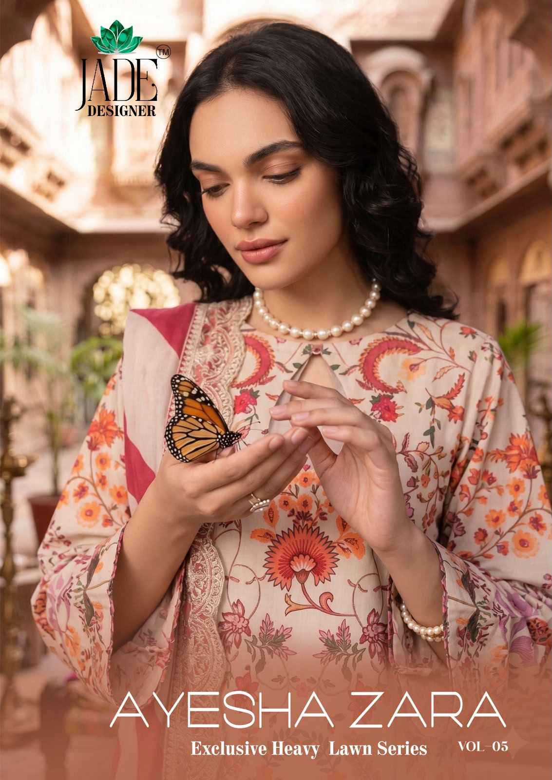 JADE AYESHA ZARA VOL-5 HEAVY LAWN COTTON DRESS MATERIAL