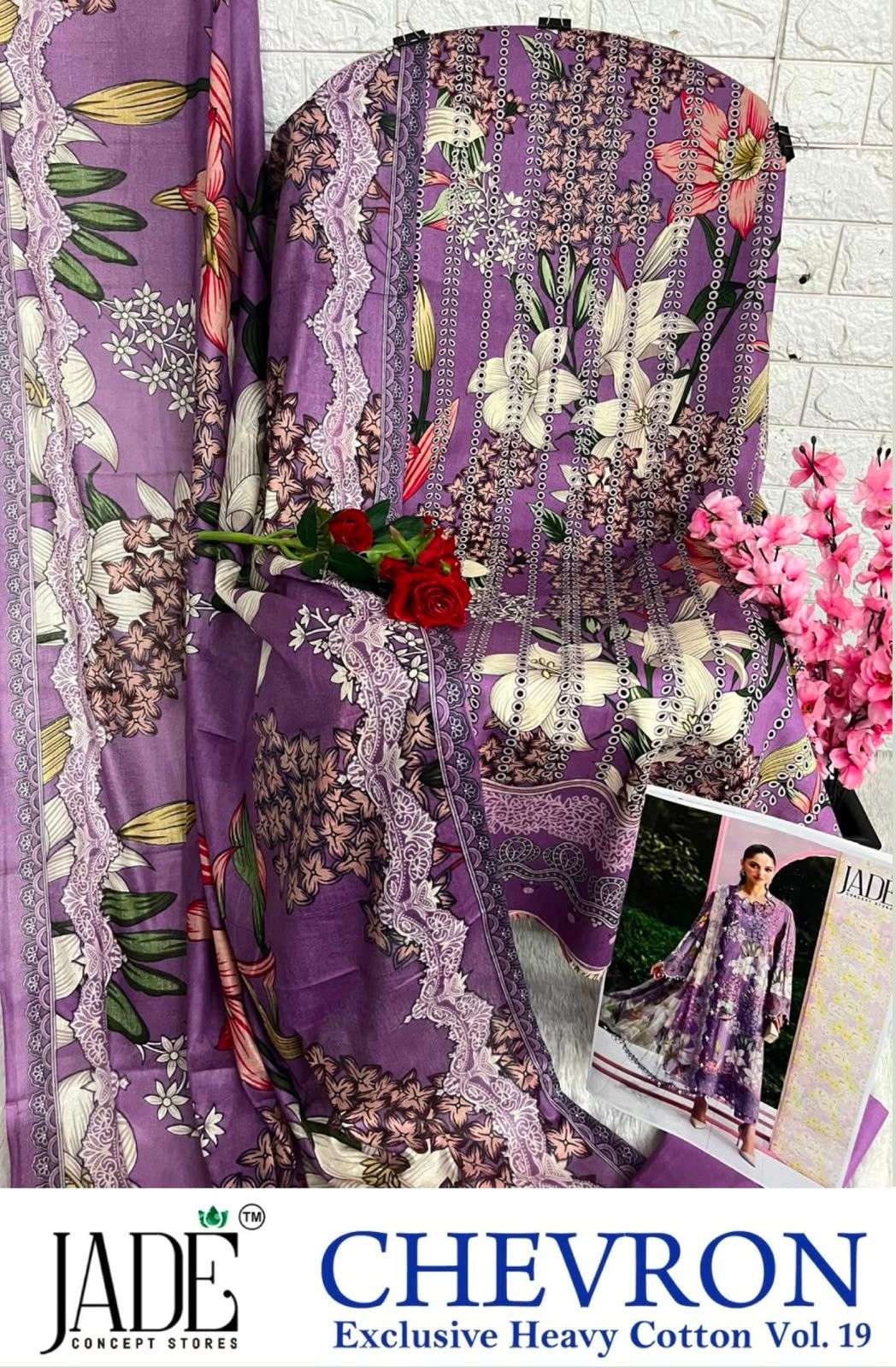 JADE CHEVRON VOL-19 EXCLUSIVE HEAVY COTTON DRESS MATERIAL