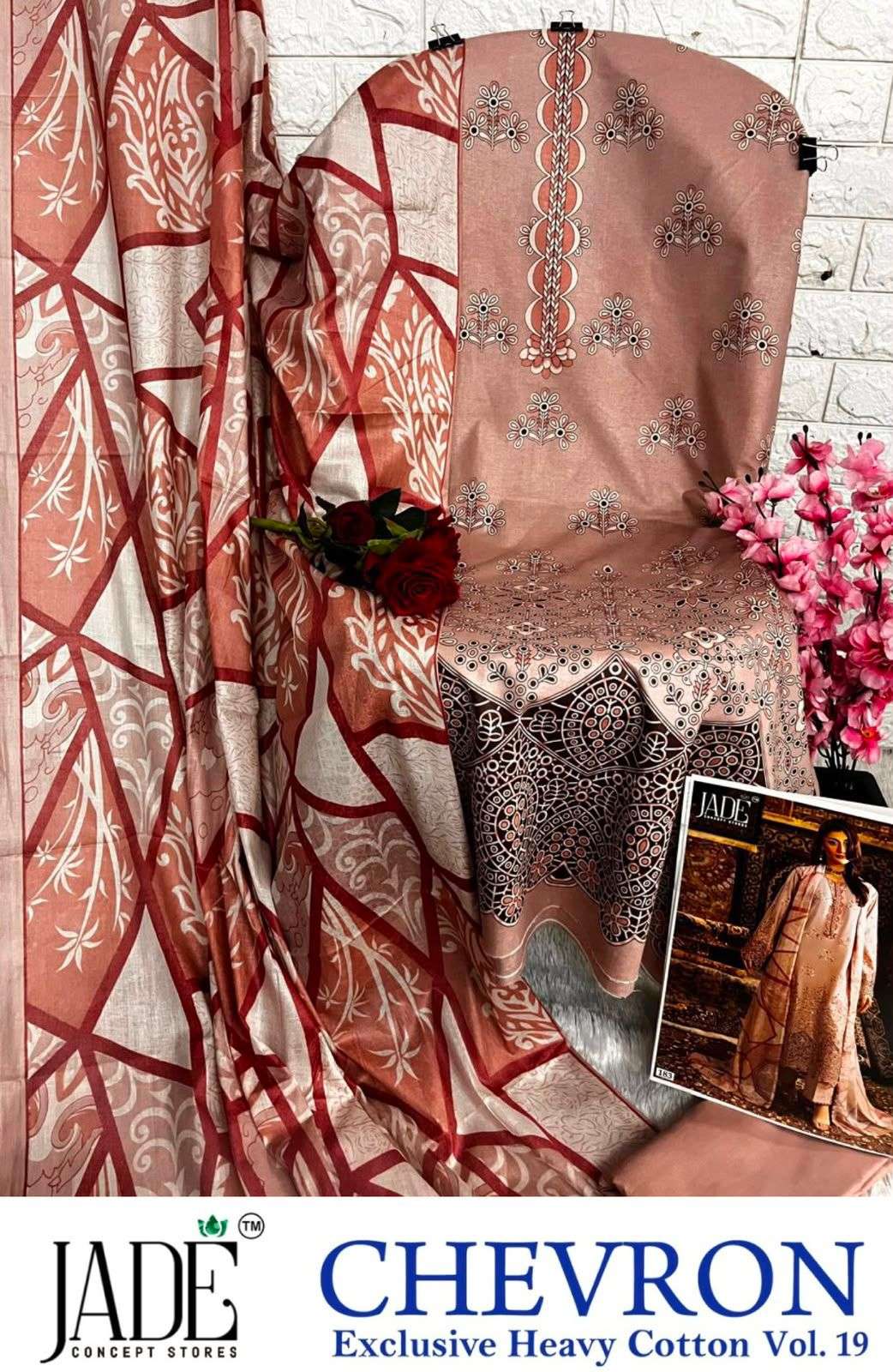 JADE CHEVRON VOL-19 EXCLUSIVE HEAVY COTTON DRESS MATERIAL