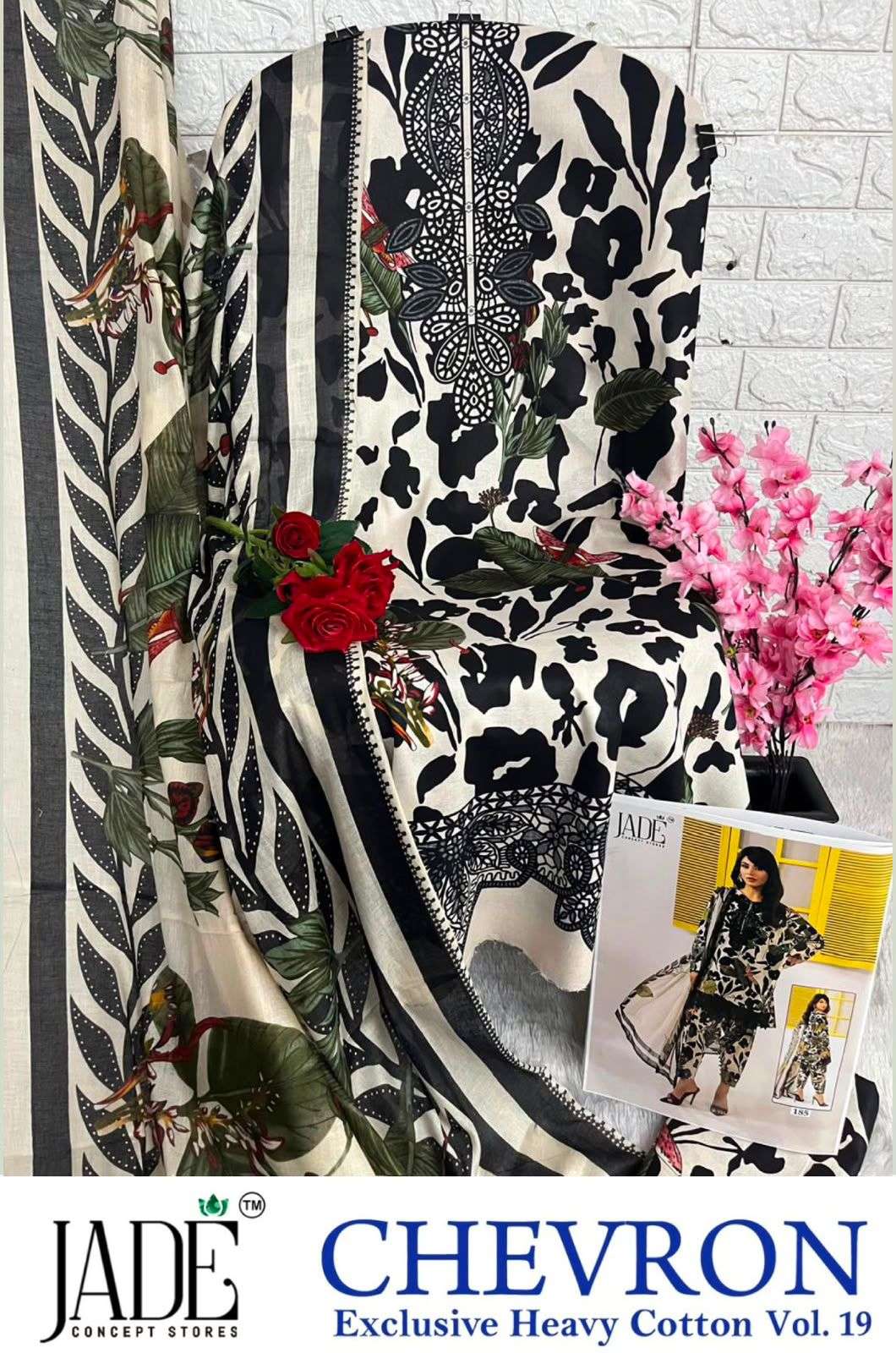 JADE CHEVRON VOL-19 EXCLUSIVE HEAVY COTTON DRESS MATERIAL