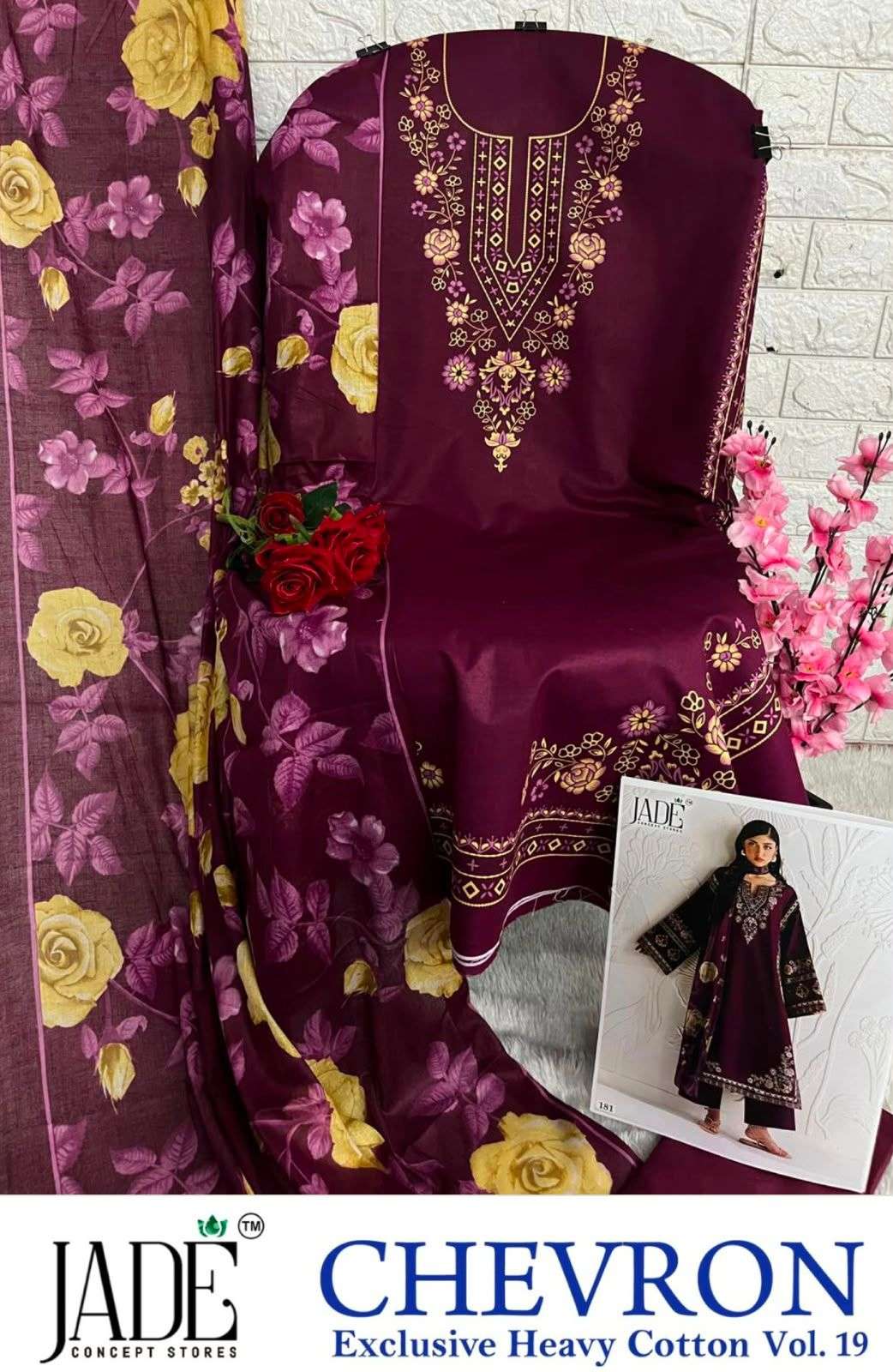 JADE CHEVRON VOL-19 EXCLUSIVE HEAVY COTTON DRESS MATERIAL