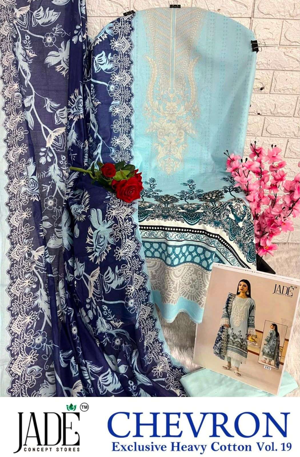 JADE CHEVRON VOL-19 EXCLUSIVE HEAVY COTTON DRESS MATERIAL