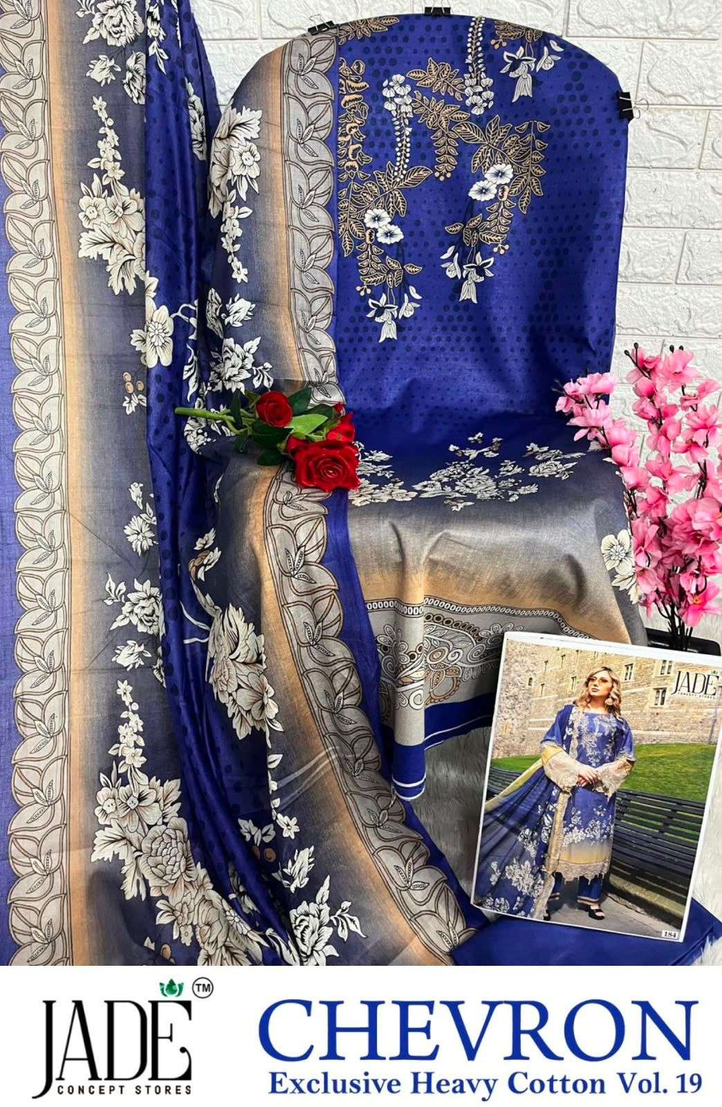 JADE CHEVRON VOL-19 EXCLUSIVE HEAVY COTTON DRESS MATERIAL