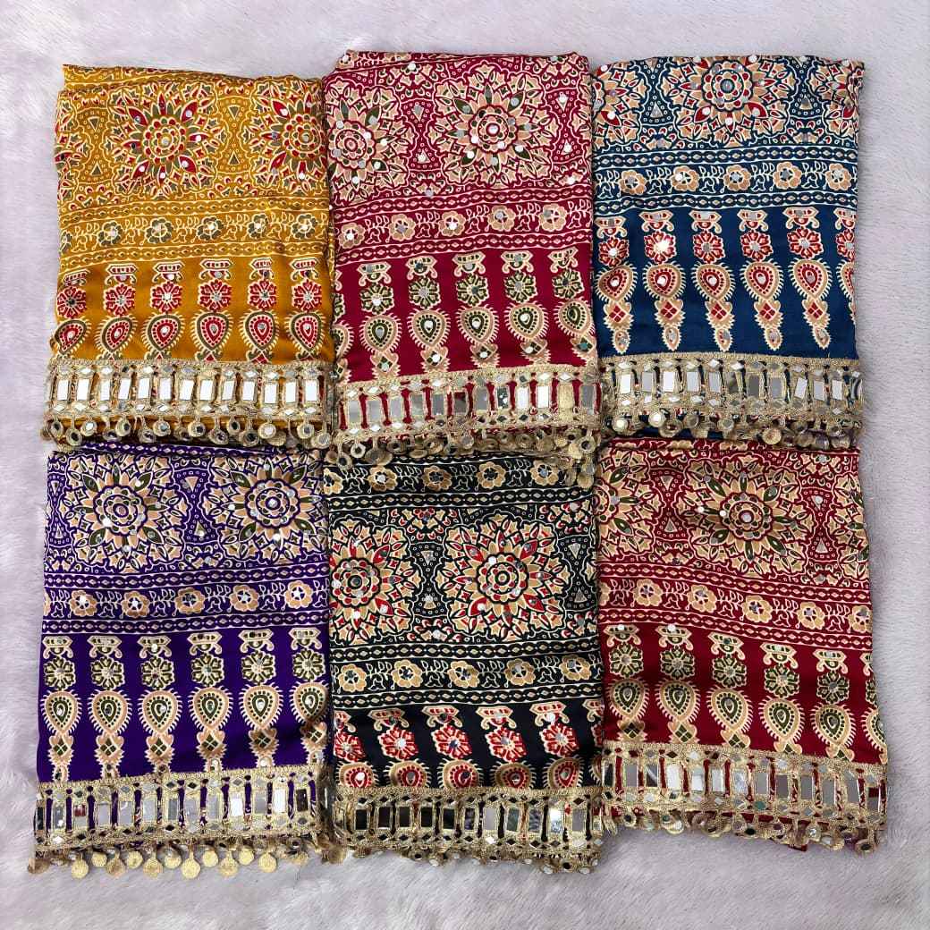 JAPAN SATTIN ORIGINAL MIRROR WORK SAREE