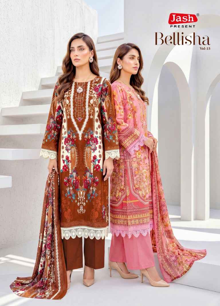 JASH BELLISHA VOL-15 PURE COTTON PAKISTANI PRINT DRESS MATERIAL