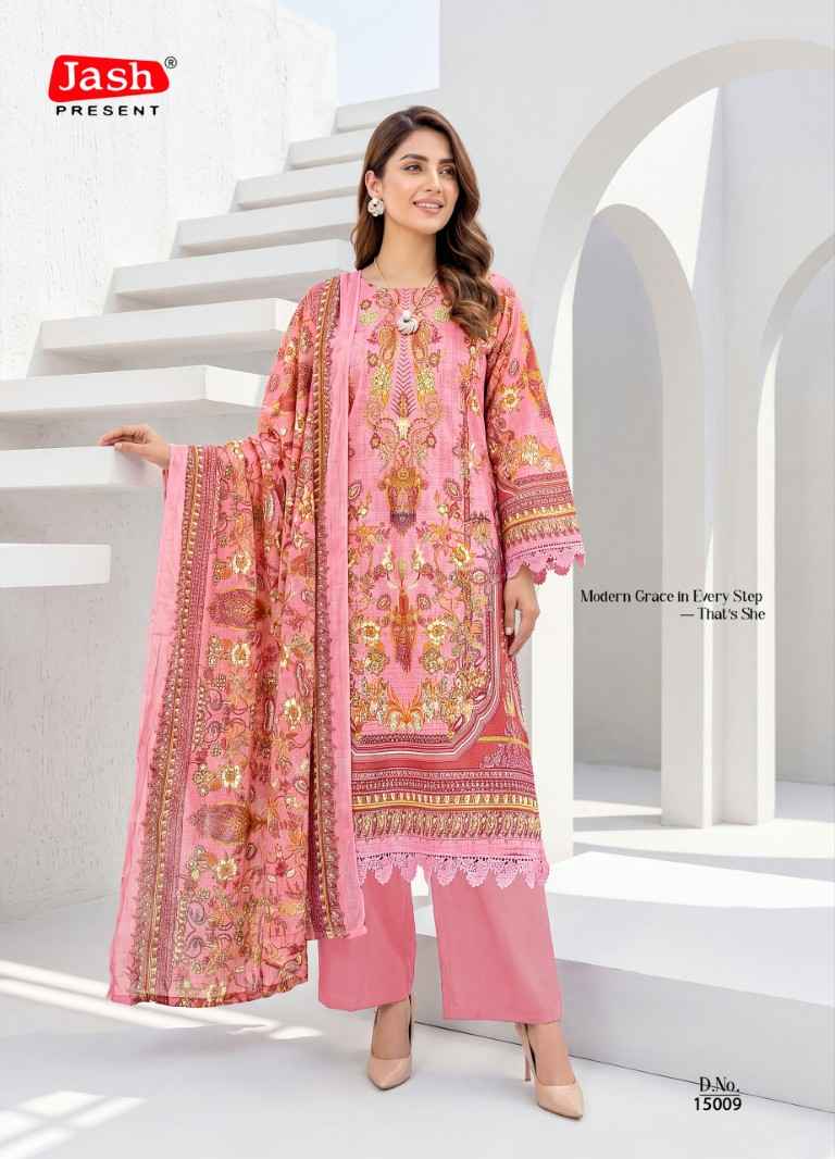 JASH BELLISHA VOL-15 PURE COTTON PAKISTANI PRINT DRESS MATERIAL
