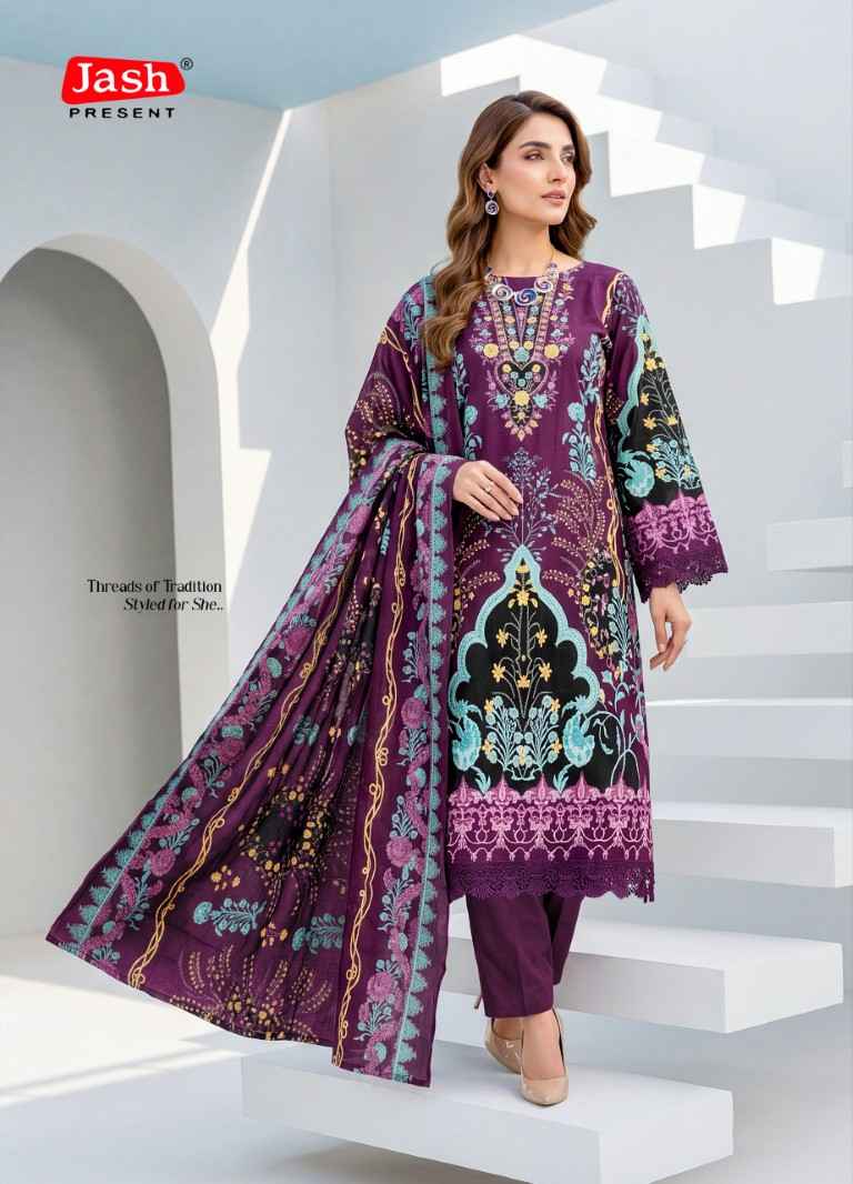 JASH BELLISHA VOL-15 PURE COTTON PAKISTANI PRINT DRESS MATERIAL