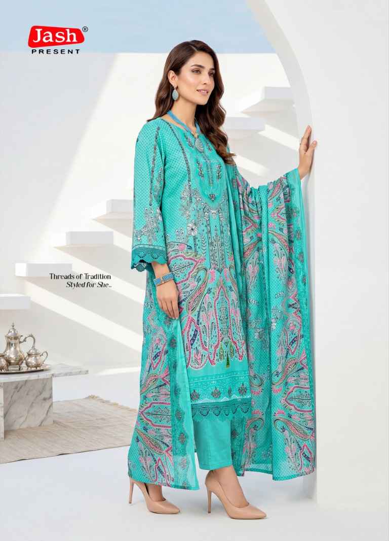 JASH BELLISHA VOL-15 PURE COTTON PAKISTANI PRINT DRESS MATERIAL