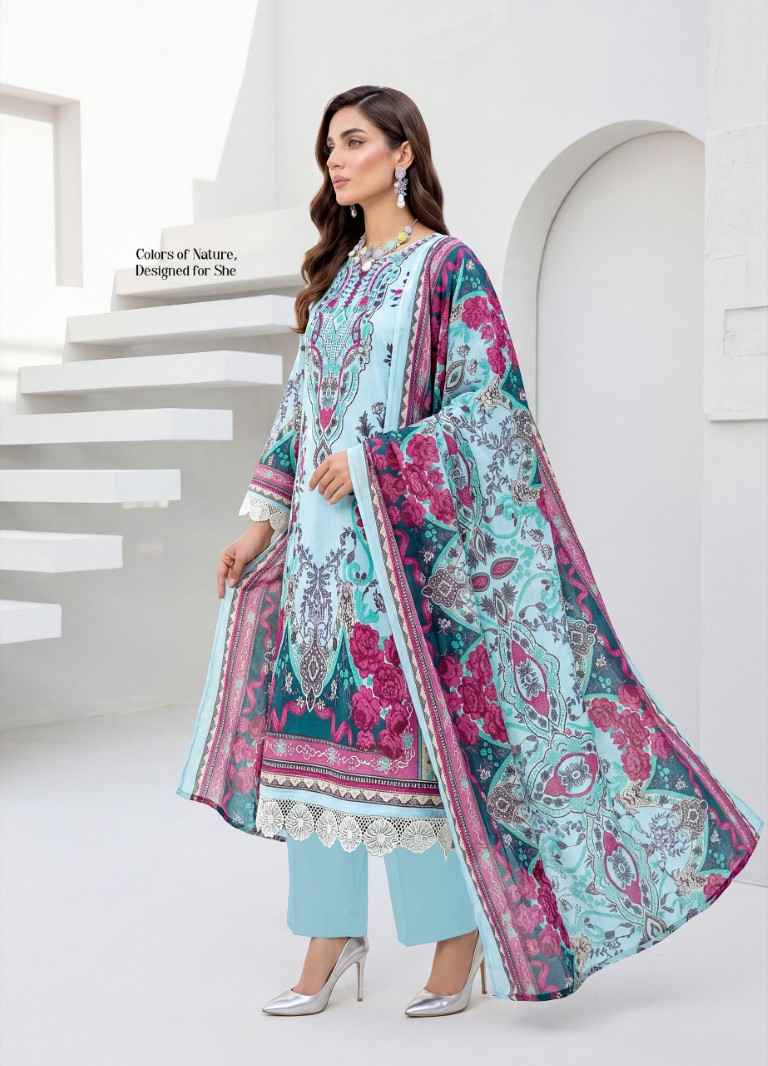 JASH BELLISHA VOL-15 PURE COTTON PAKISTANI PRINT DRESS MATERIAL