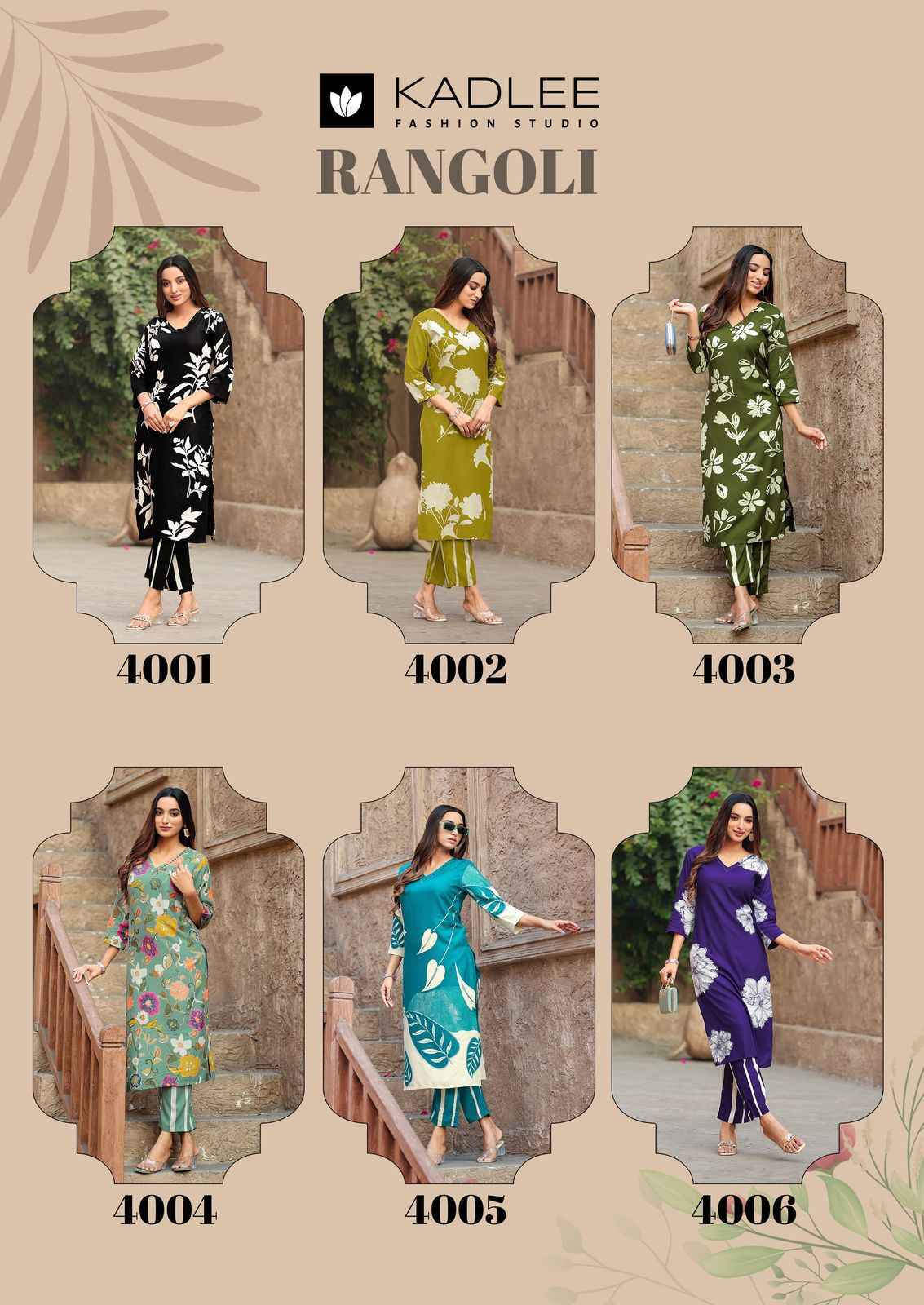 KADLEE RANGOLI HEAVY RAYON PRINT READYMADE KURTI WITH PANT