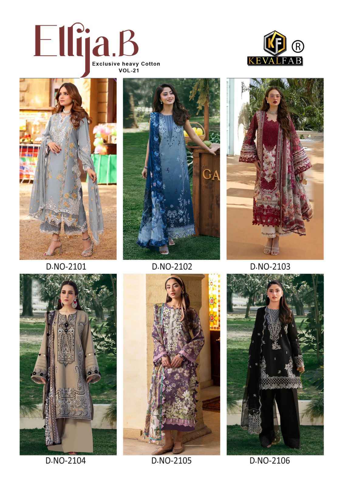 KEVAL FAB ELLIJA B VOL-21 COTTON PRINTED DRESS MATERIAL