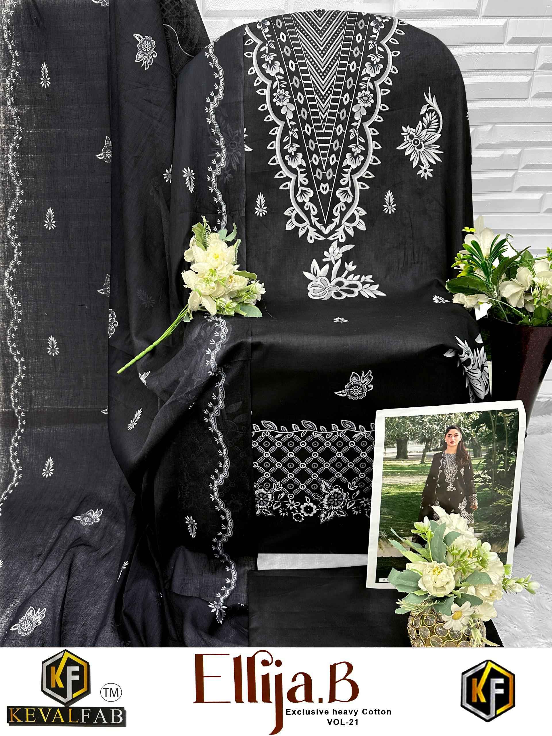 KEVAL FAB ELLIJA B VOL-21 COTTON PRINTED DRESS MATERIAL