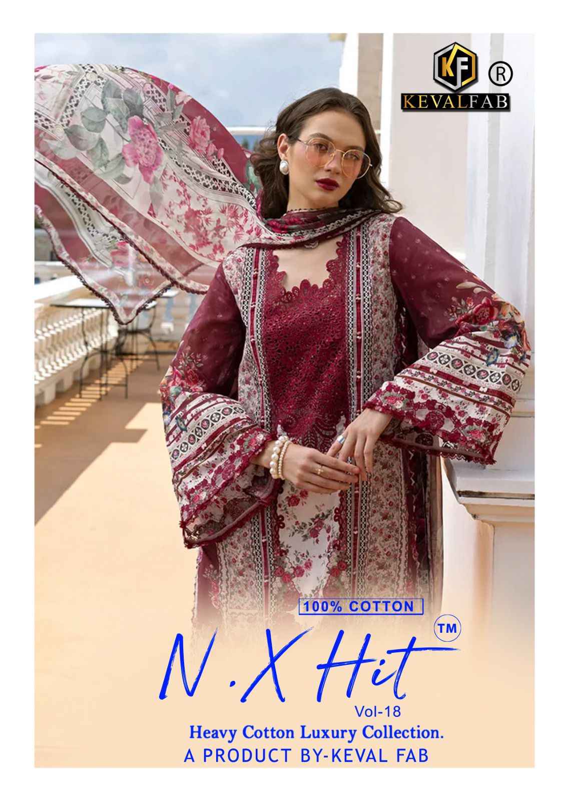 KEVAL FAB NX HIT VOL-18 HEAVY COTTON DRESS MATERIAL