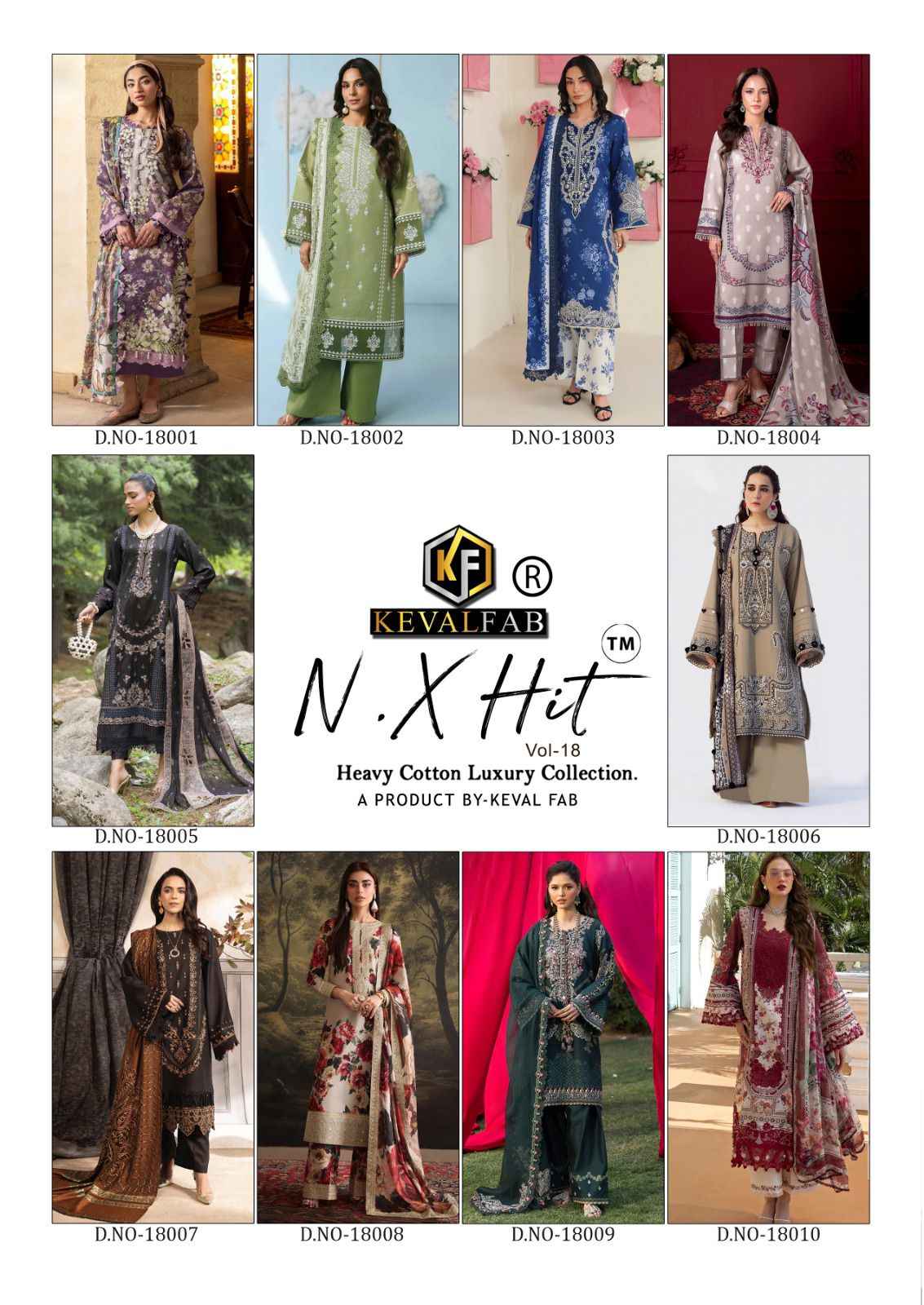 KEVAL FAB NX HIT VOL-18 HEAVY COTTON DRESS MATERIAL