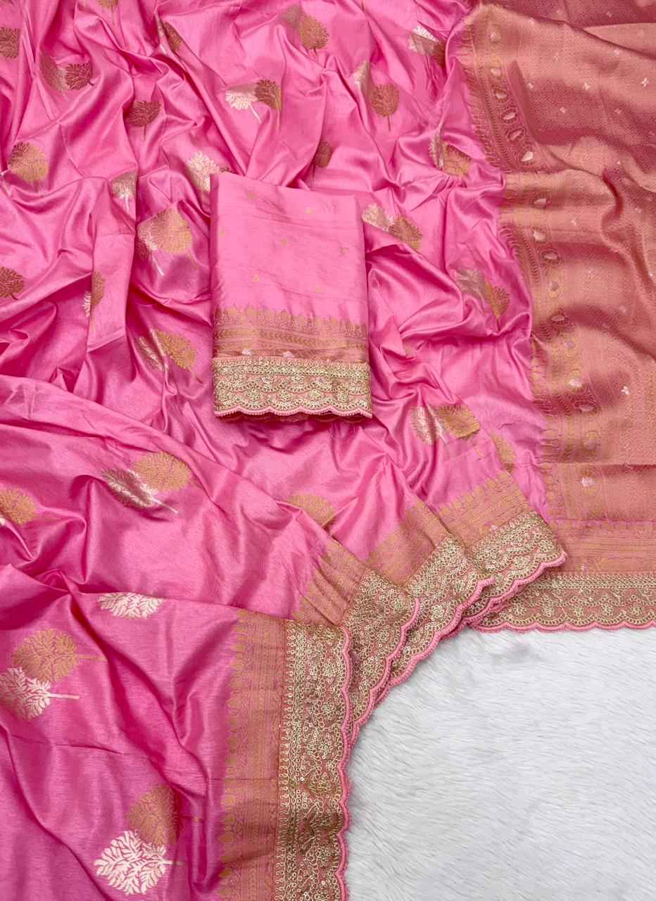 PURE KHADDI DOLA SILK ZARI WEAVING SAREE