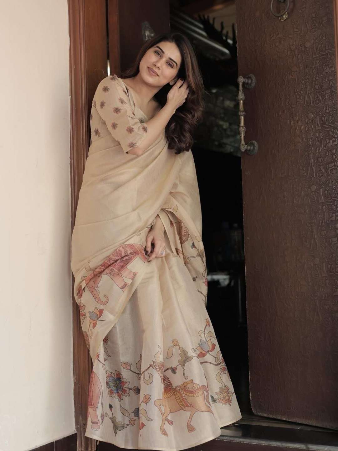 LINEN TISSUE SILK DIGITAL PRINTED SAREE