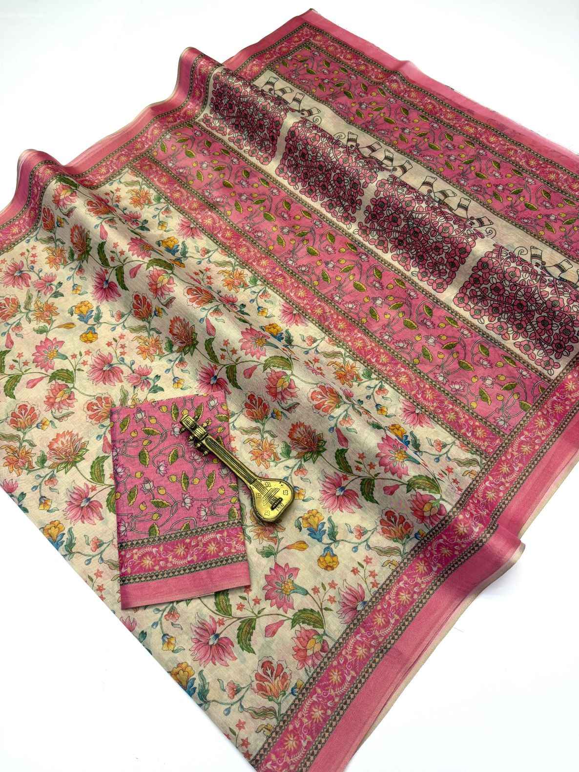 LINEN TISSUE SILK DIGITAL PRINTED SAREE