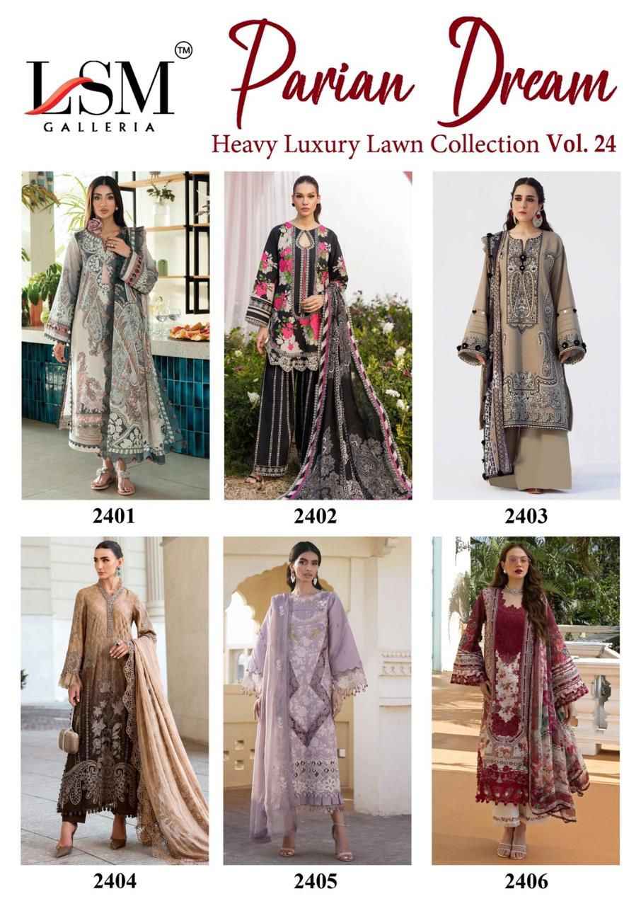 LSM PARIAM DREAM VOL-24 HEAVY LAWN PRINTED DRESS MATERIAL
