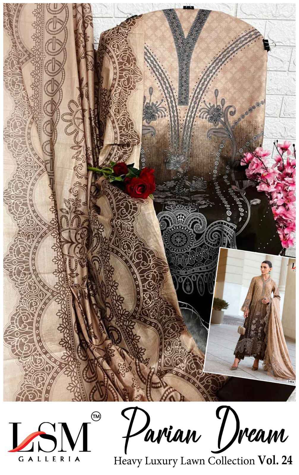 LSM PARIAM DREAM VOL-24 HEAVY LAWN PRINTED DRESS MATERIAL