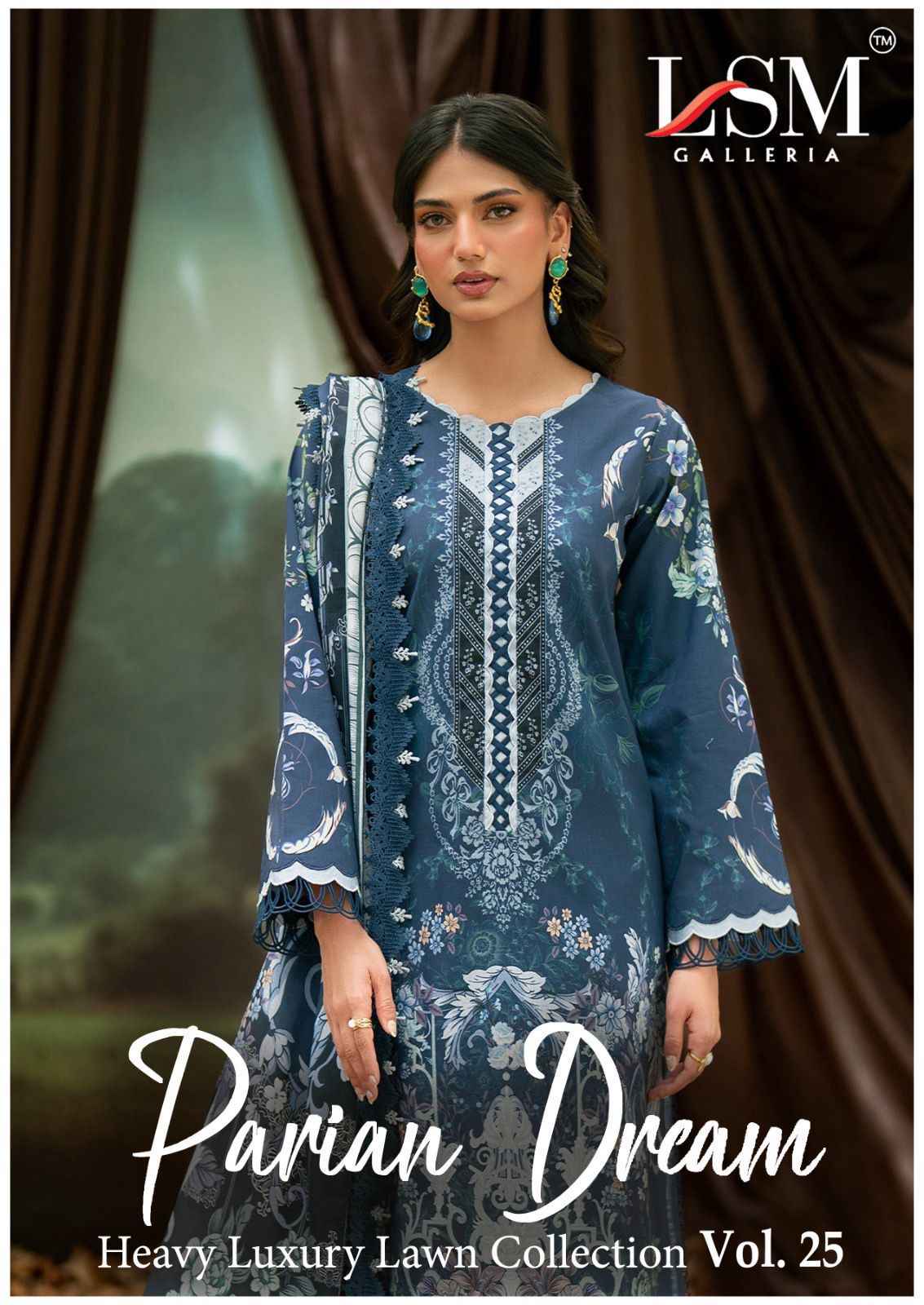 LSM PARIAM DREAM VOL-25 HEAVY LAWN PRINTED DRESS MATERIAL