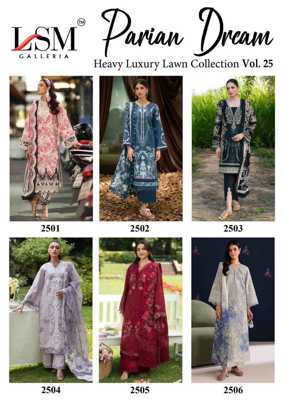 LSM PARIAM DREAM VOL-25 HEAVY LAWN PRINTED DRESS MATERIAL