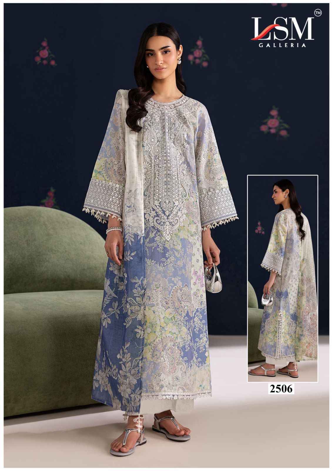 LSM PARIAM DREAM VOL-25 HEAVY LAWN PRINTED DRESS MATERIAL