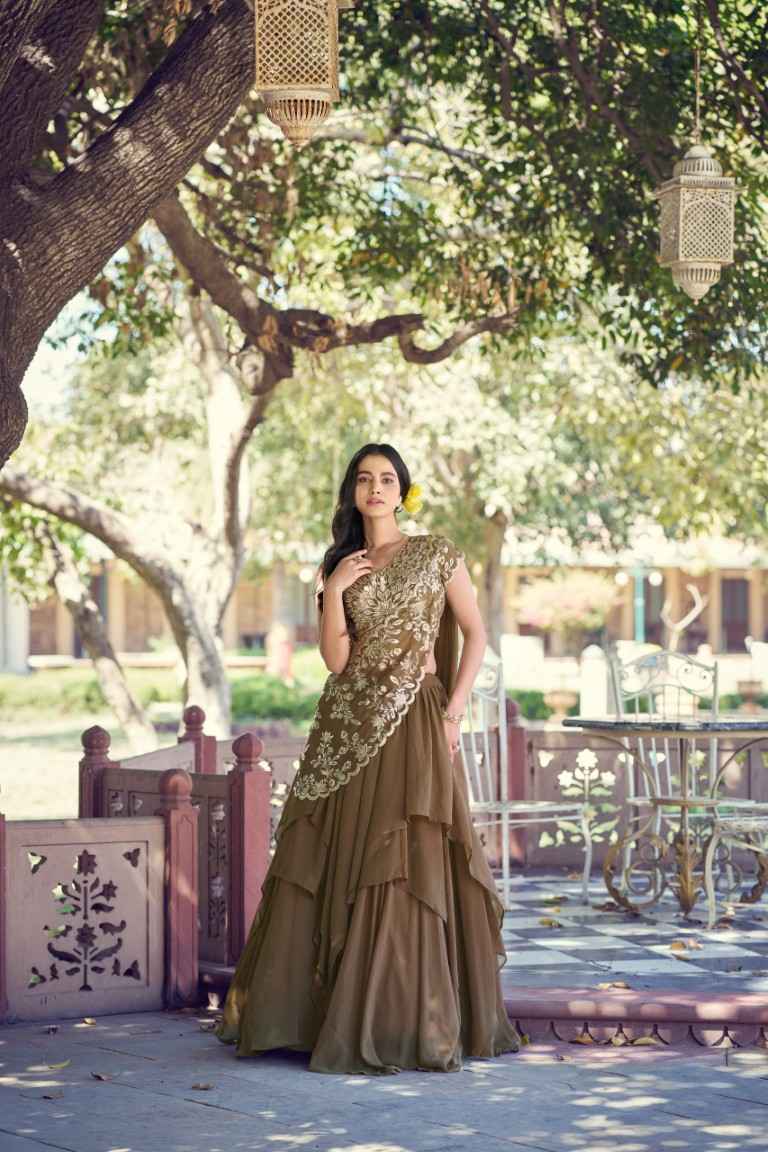 MARBLE FABRIC SEQUINS & THREAD WORK LEHENGA