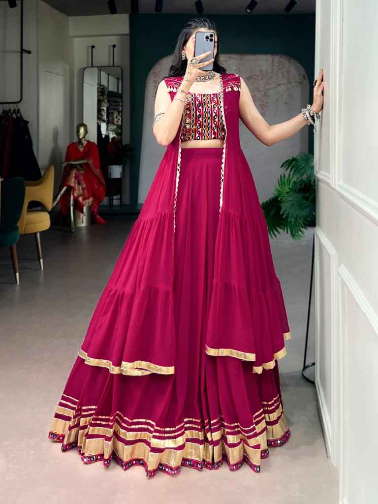 MARBLE GAMTHI MIRROR WORK NAVRATRI LEHENGA CHOLI 1