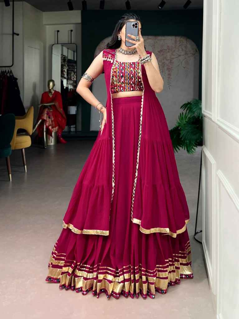 MARBLE GAMTHI MIRROR WORK NAVRATRI LEHENGA CHOLI 1
