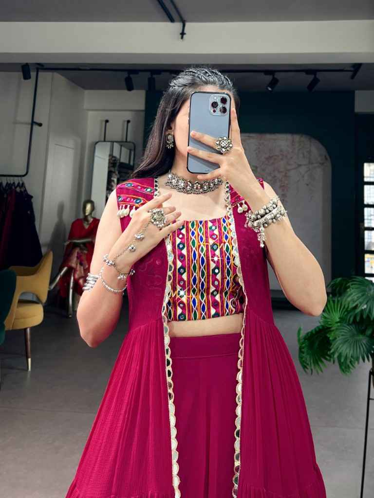 MARBLE GAMTHI MIRROR WORK NAVRATRI LEHENGA CHOLI 1