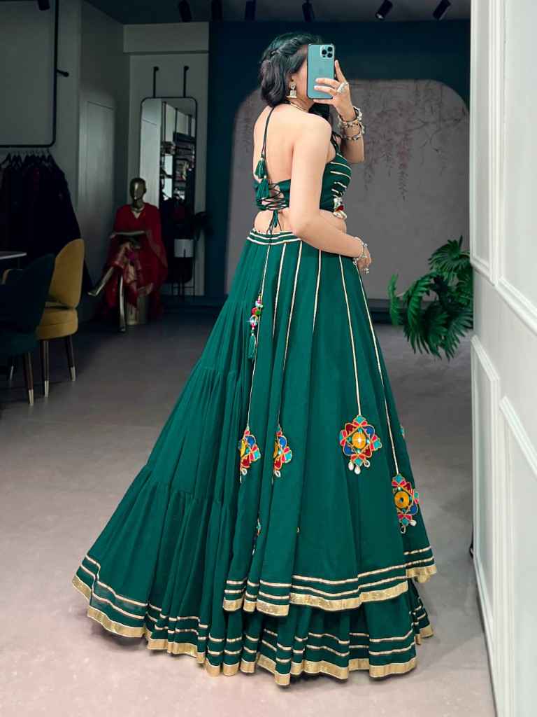 MARBLE GAMTHI MIRROR WORK NAVRATRI LEHENGA CHOLI 