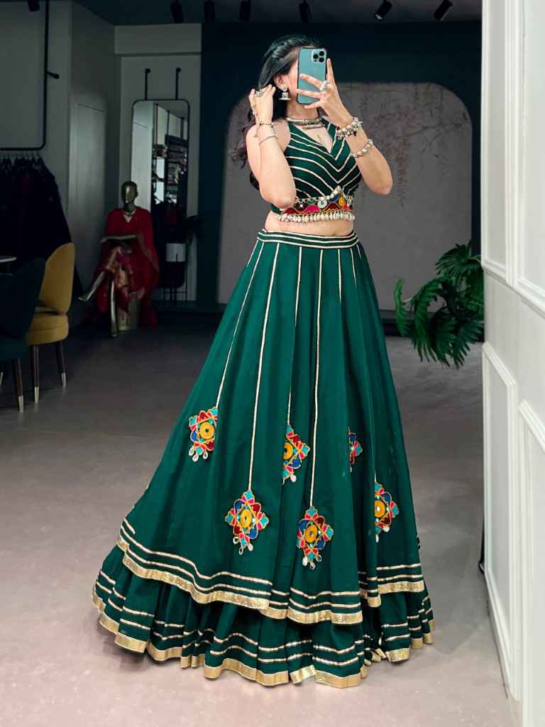 MARBLE GAMTHI MIRROR WORK NAVRATRI LEHENGA CHOLI 