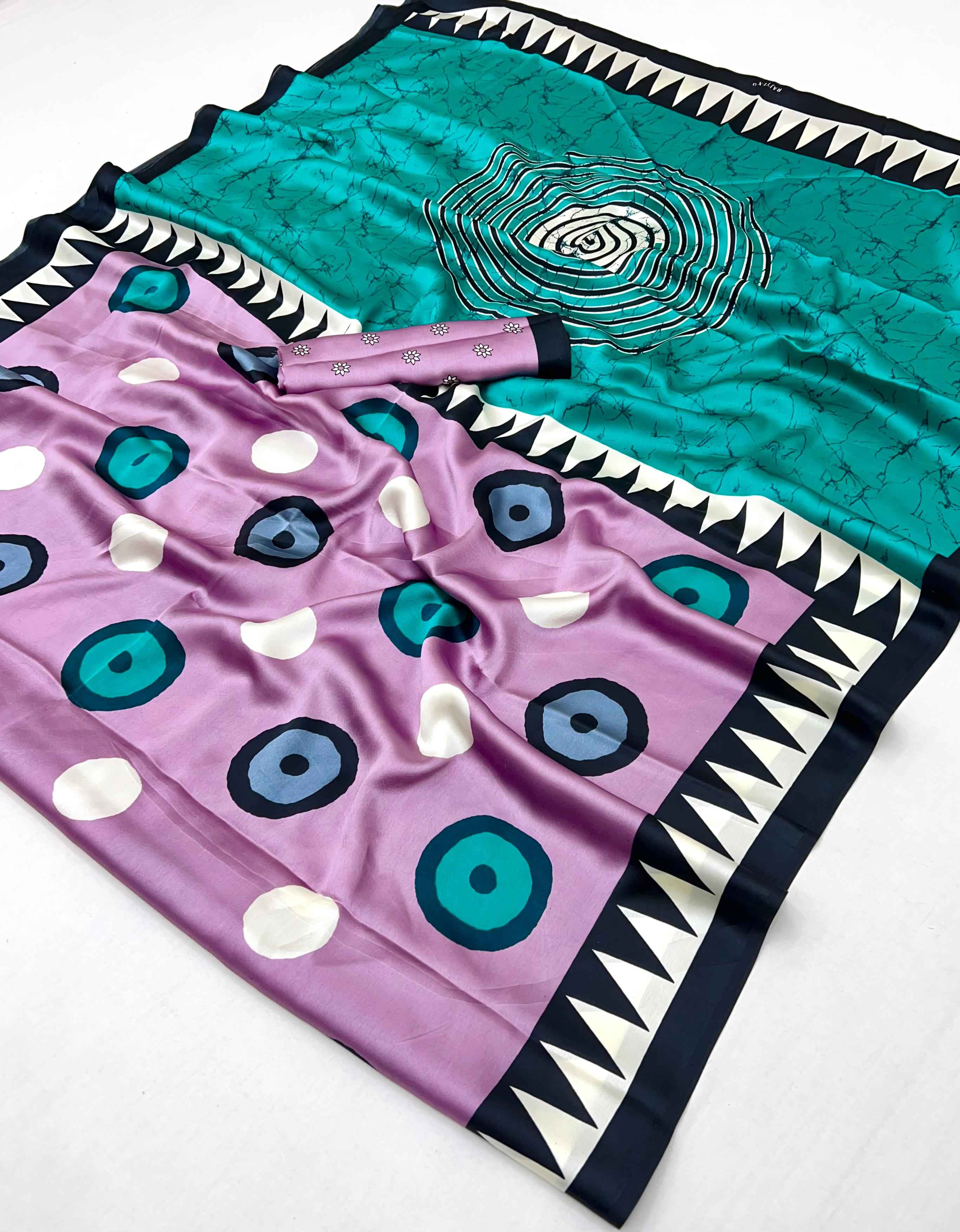 MODEL SATIN AJRAKH PRINT SAREE 022