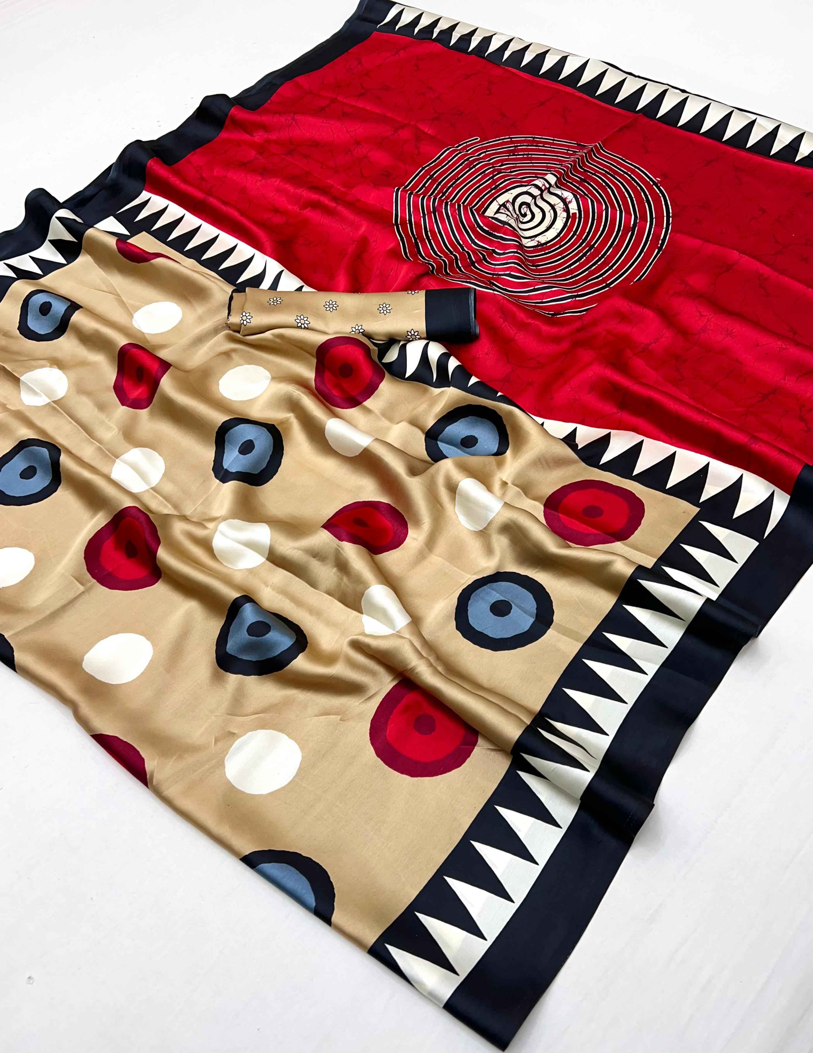 MODEL SATIN AJRAKH PRINT SAREE 022