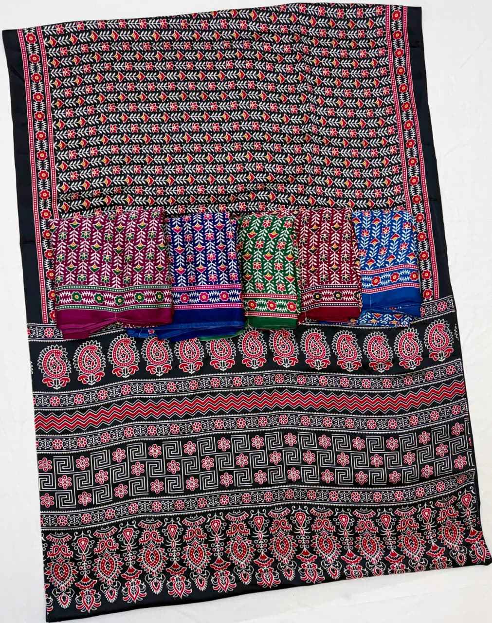 MODEL SATIN AJRAKH PRINT SAREE