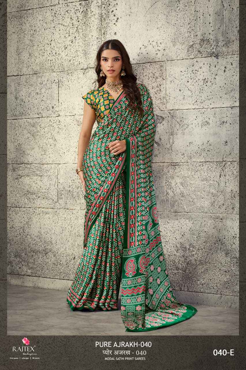 MODEL SATIN AJRAKH PRINT SAREE