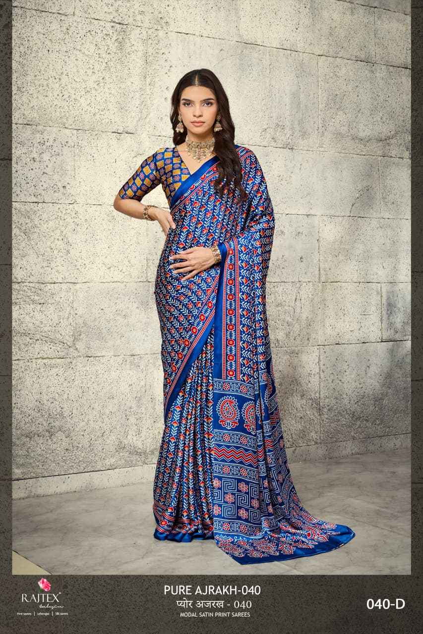 MODEL SATIN AJRAKH PRINT SAREE