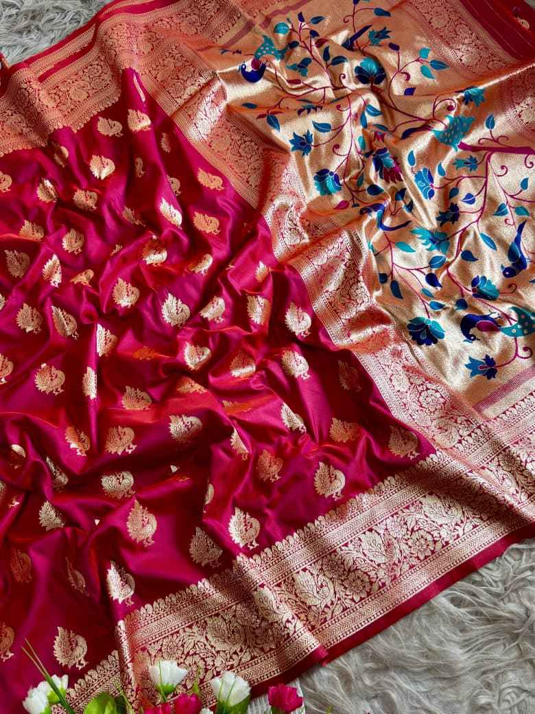 MOR PAITHANI SILK MEENA ZARI WEAVING SAREE