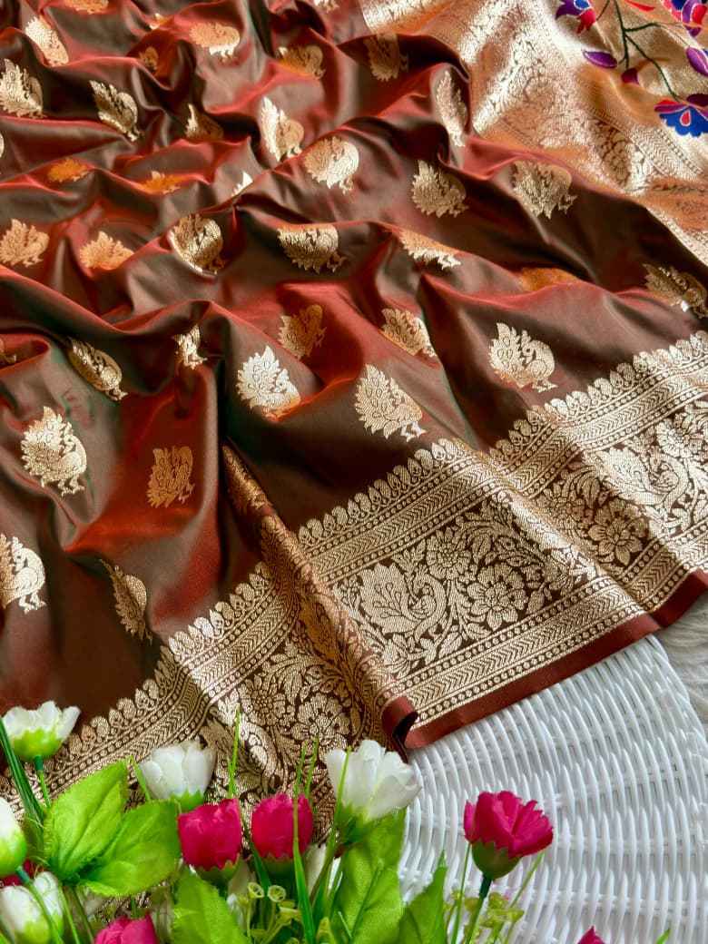 MOR PAITHANI SILK MEENA ZARI WEAVING SAREE