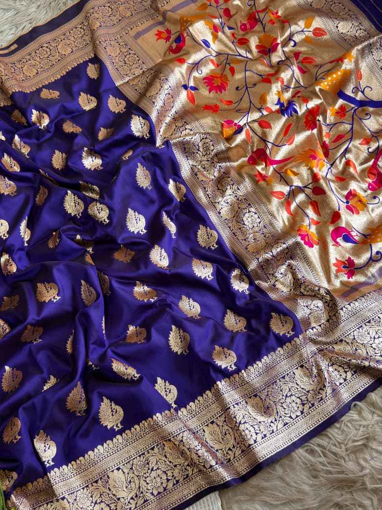 MOR PAITHANI SILK MEENA ZARI WEAVING SAREE