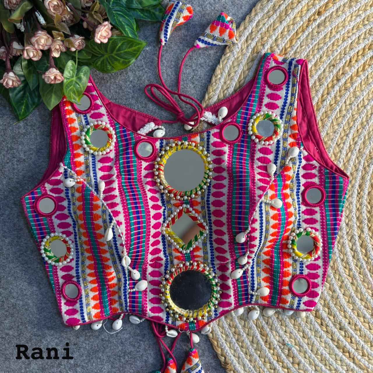 NAVRATRI SPECIAL TRADITIONAL MIRROR KUTCHI WORK BLOUSE