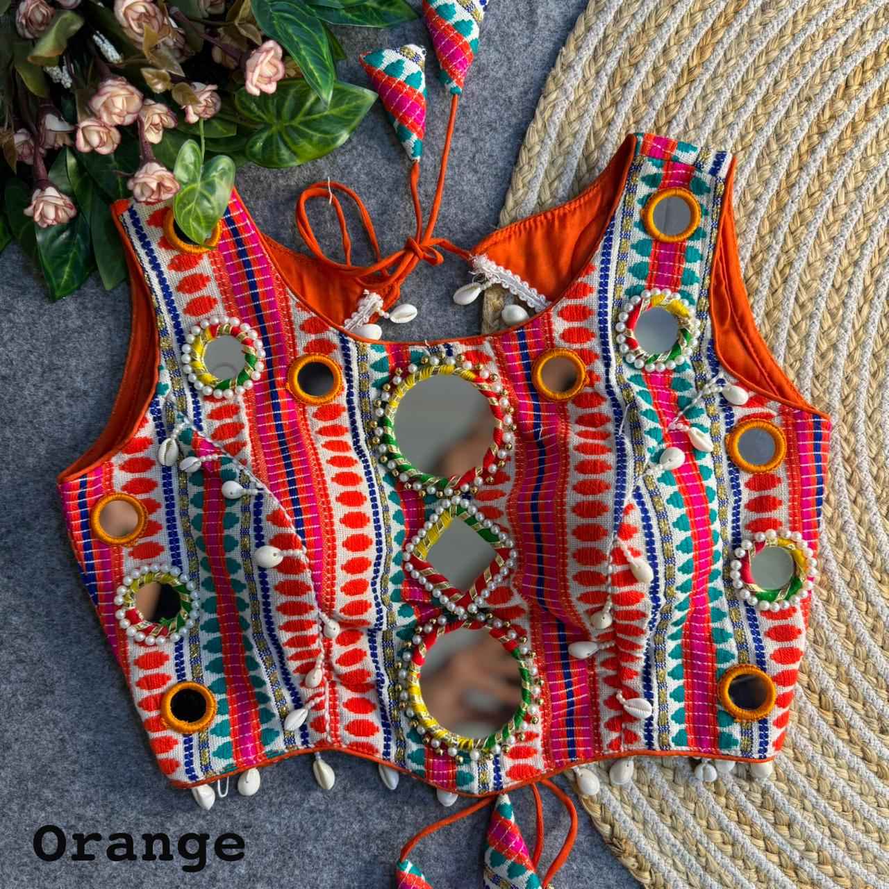 NAVRATRI SPECIAL TRADITIONAL MIRROR KUTCHI WORK BLOUSE